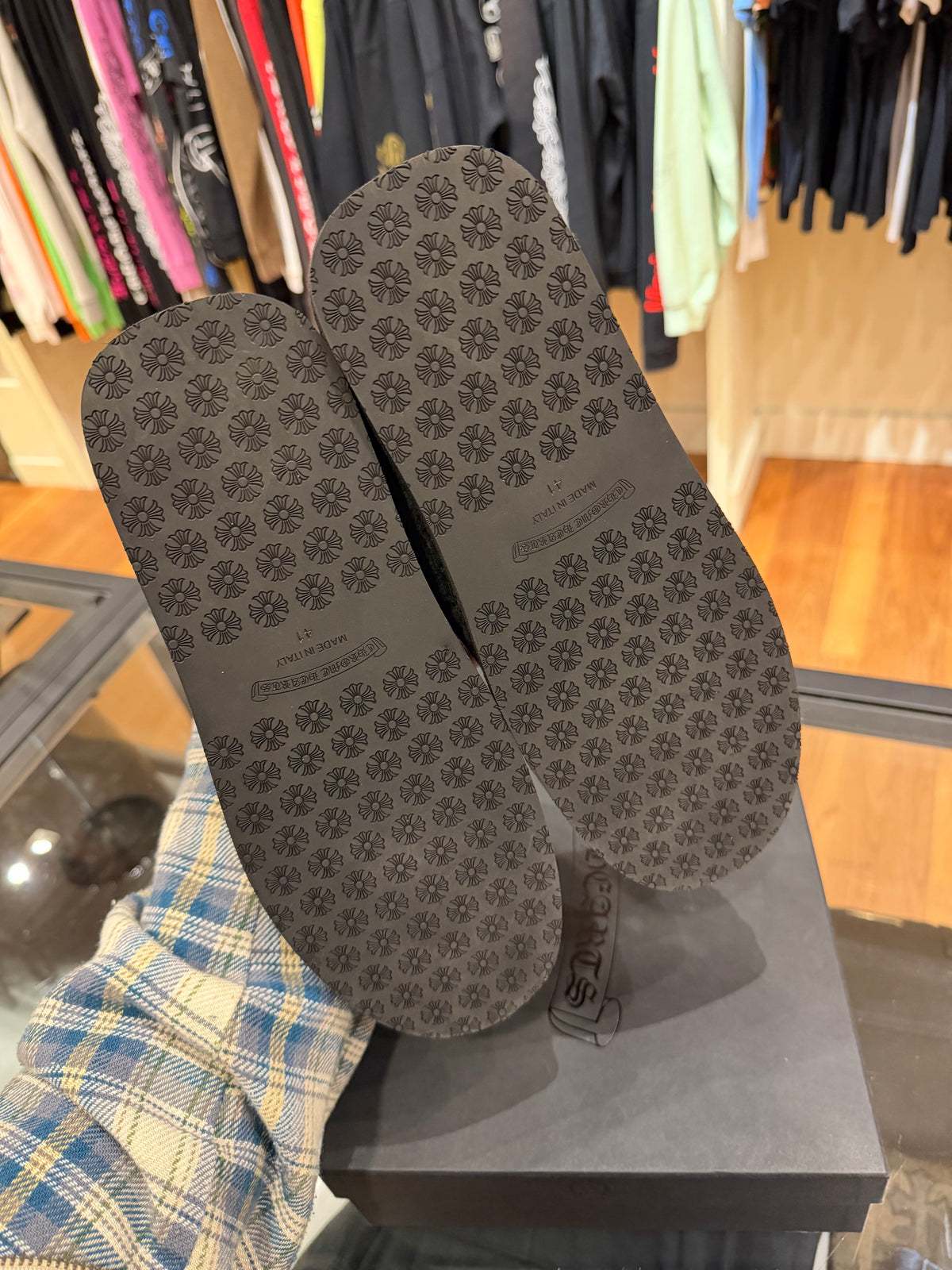 Chrome Hearts Corduroy Dagger Slipper - Black