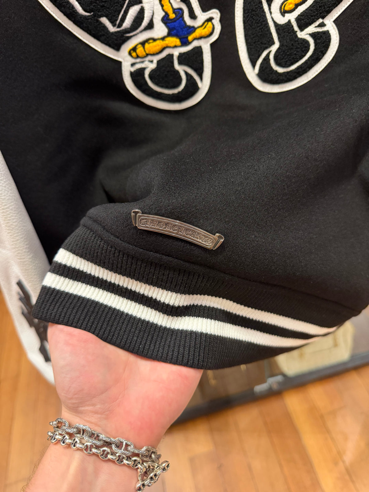 Chrome Hearts Cashmere & Leather ‘Chicken’ Varsity Jacket
