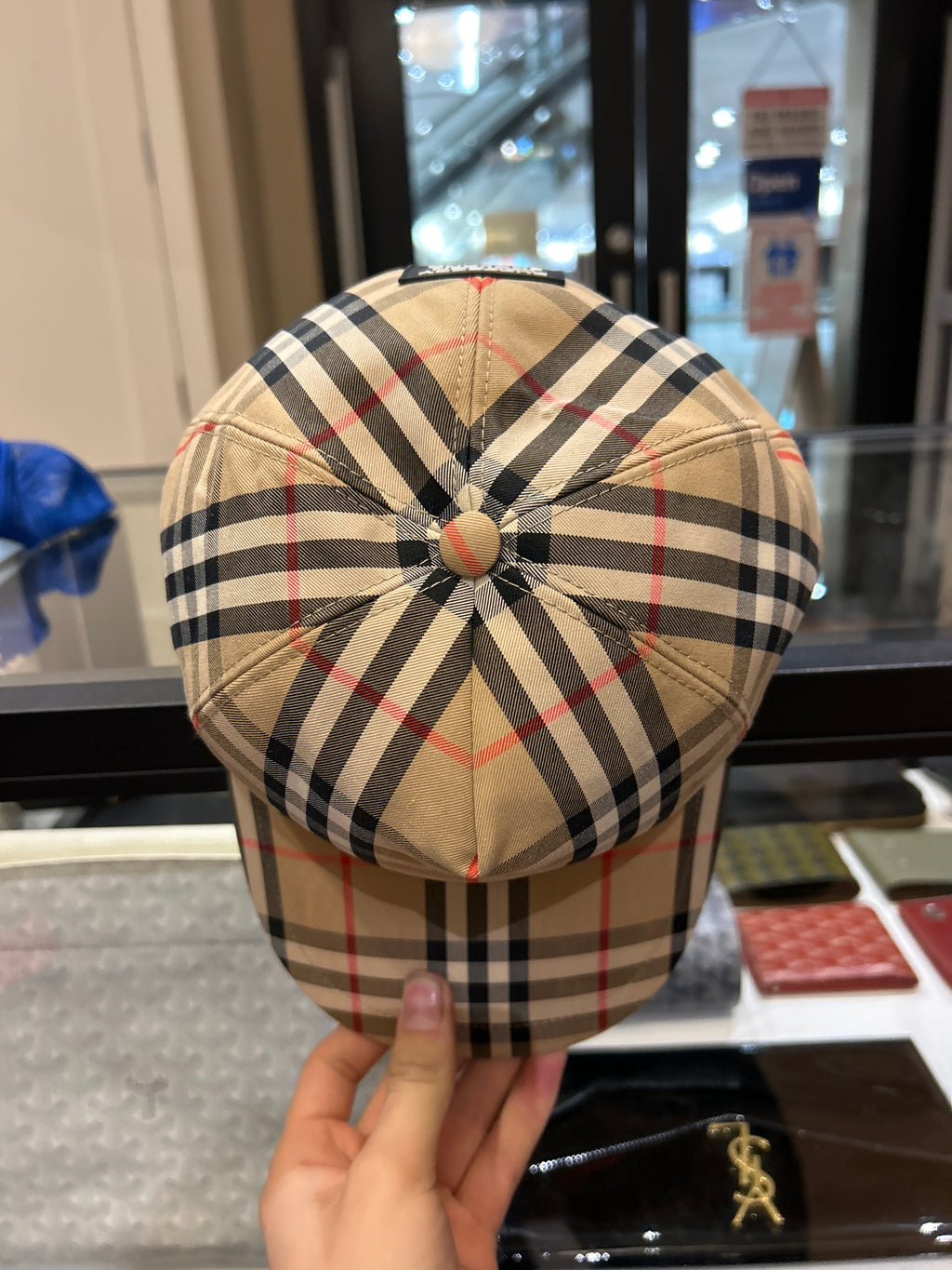 Burberry Logo Vintage Check Baseball Cap