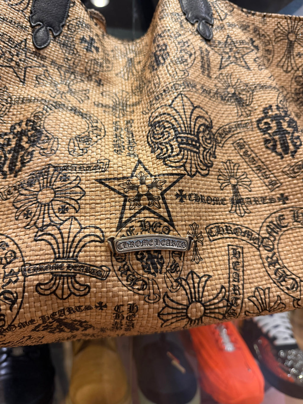 Chrome Hearts All Over Stencil Beach Tote - Beige
