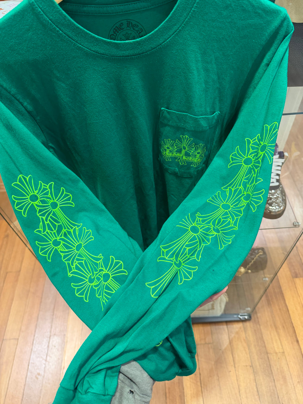 Chrome Hearts Cemetery Cross LS - Green
