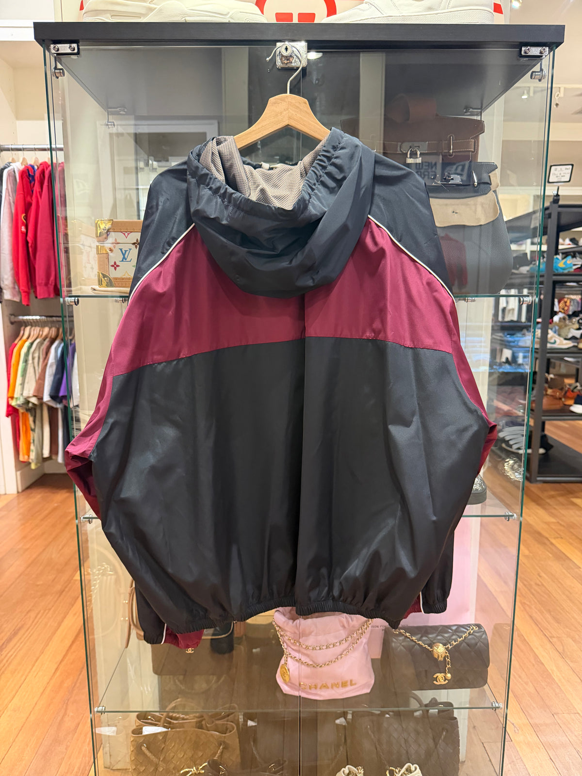 Miu Miu Colorblock Zip Up
Windbreaker - Black/Burgundy