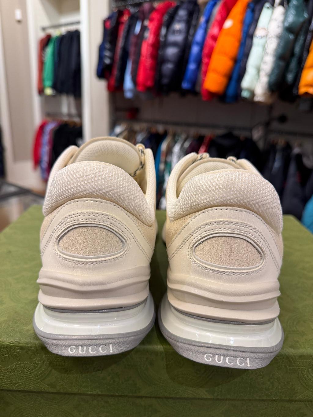 Gucci Run Sneaker - White Suede & Leather