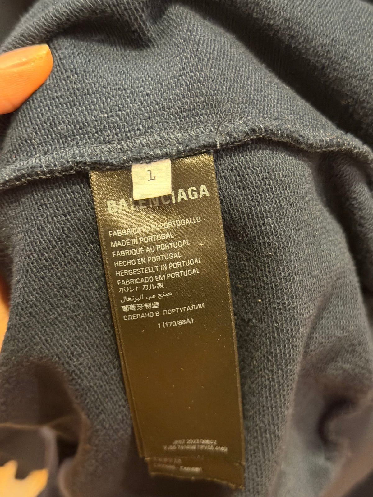 Balenciaga ‘Be Nice’ Distressed Hoodie - Navy