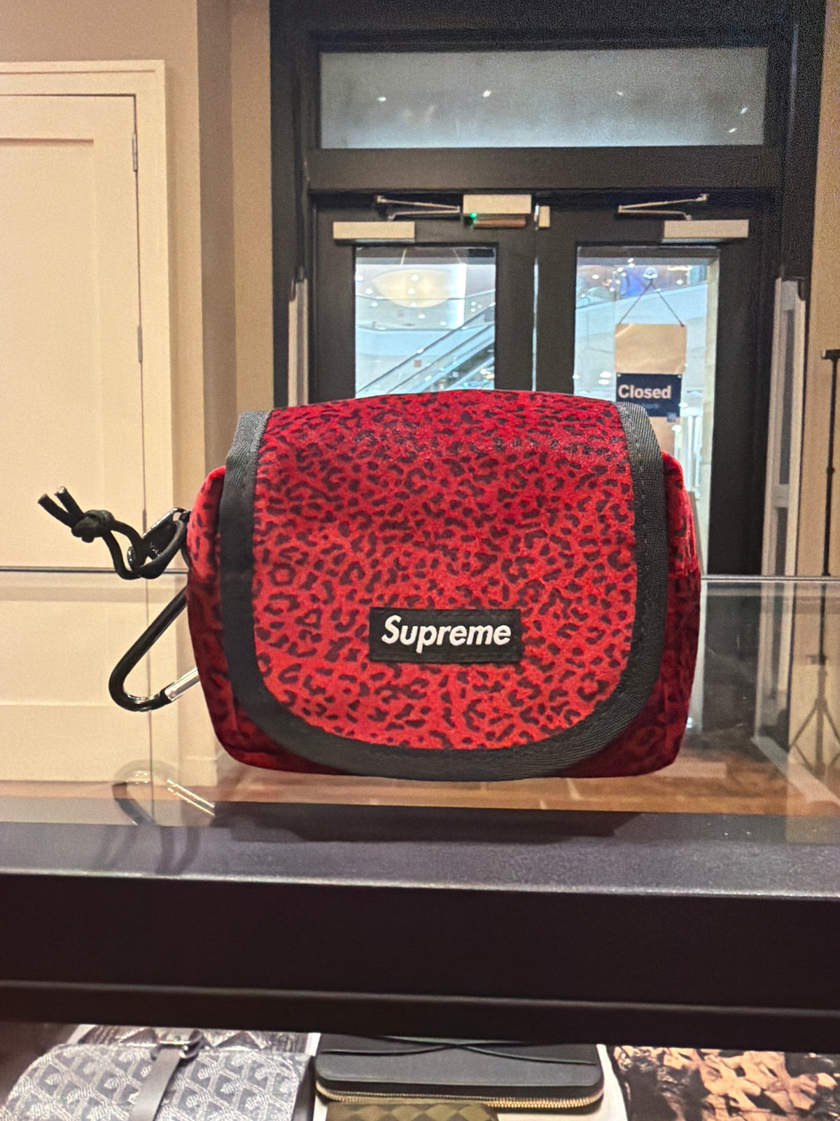 Supreme Leopard Print Belt Bag - Red