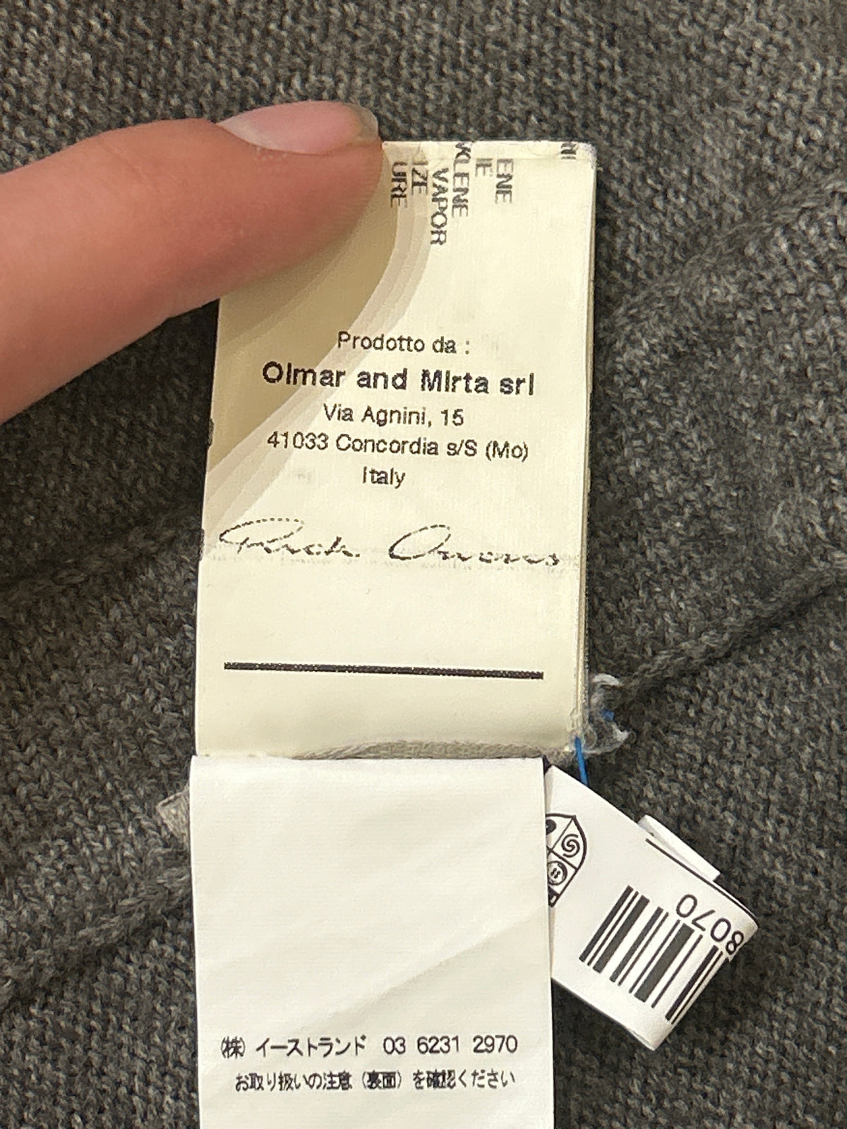 Rick Owens Mountain FW 12 Cardigan