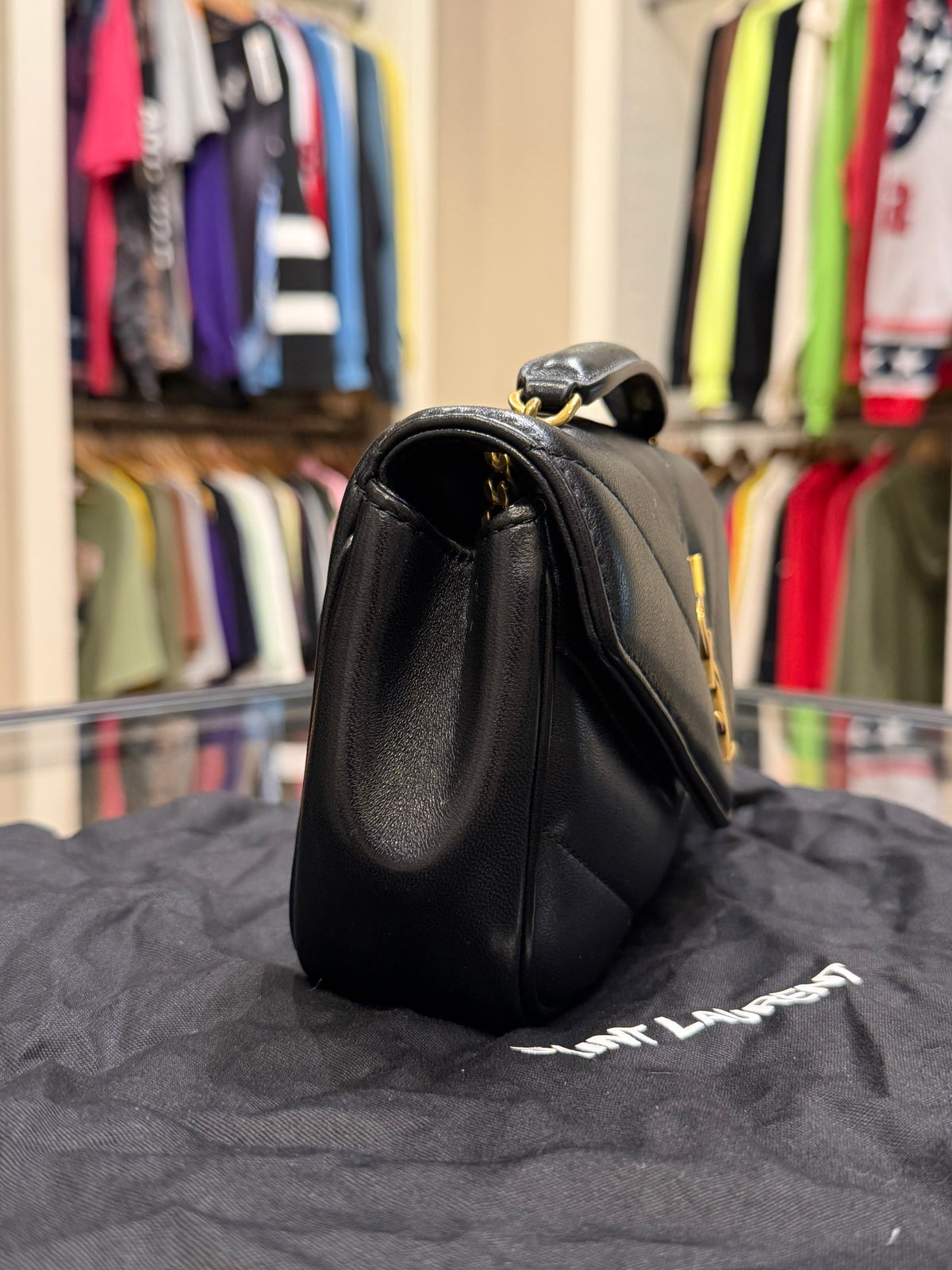 Saint Laurent LouLou Mini YSL Chain Bag in Quilted Leather