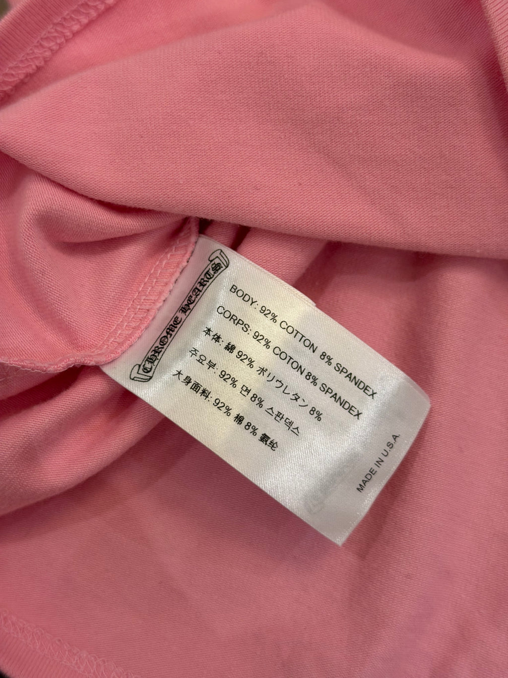 Chrome Hearts x Matty Boy Pink Flame Long Sleeve Crop Top
