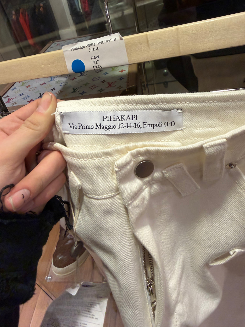 Pihakapi Belt Denim Jeans - White