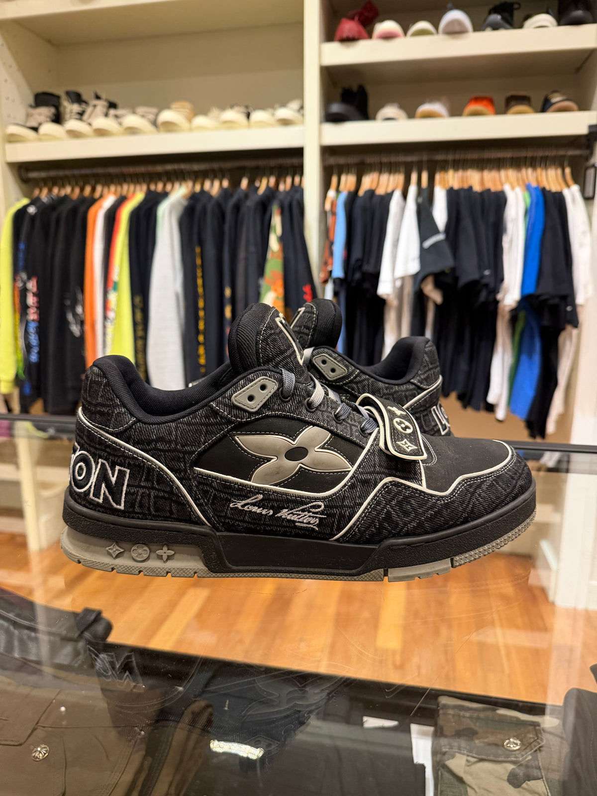 Louis Vuitton LV Trainer Croc Embossed Denim