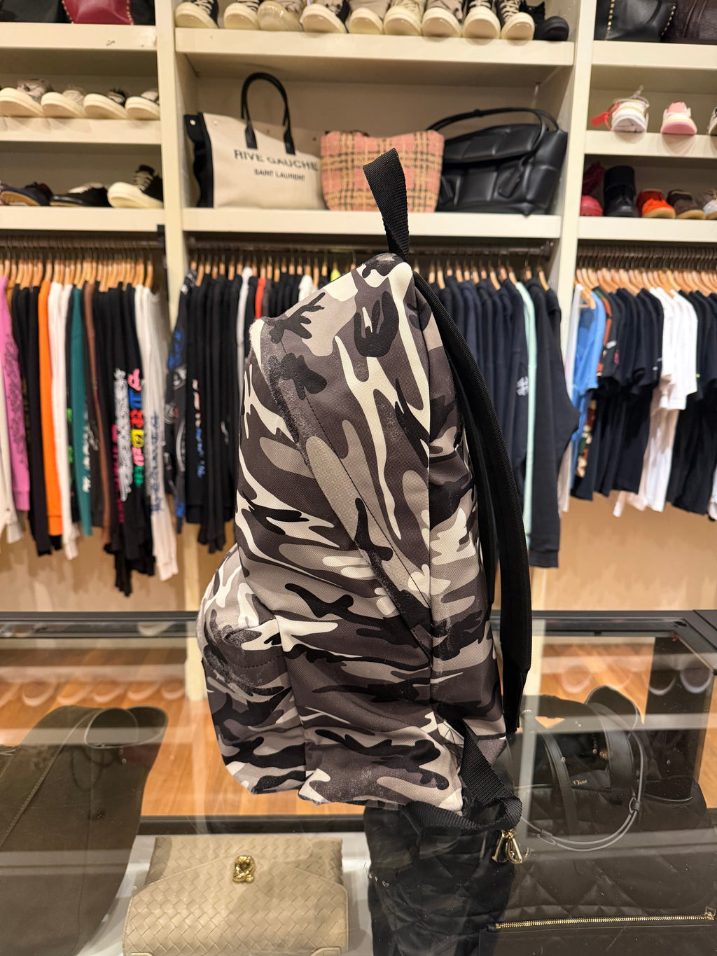 Balenciaga Nylon Snow Camo Explorer Backpack