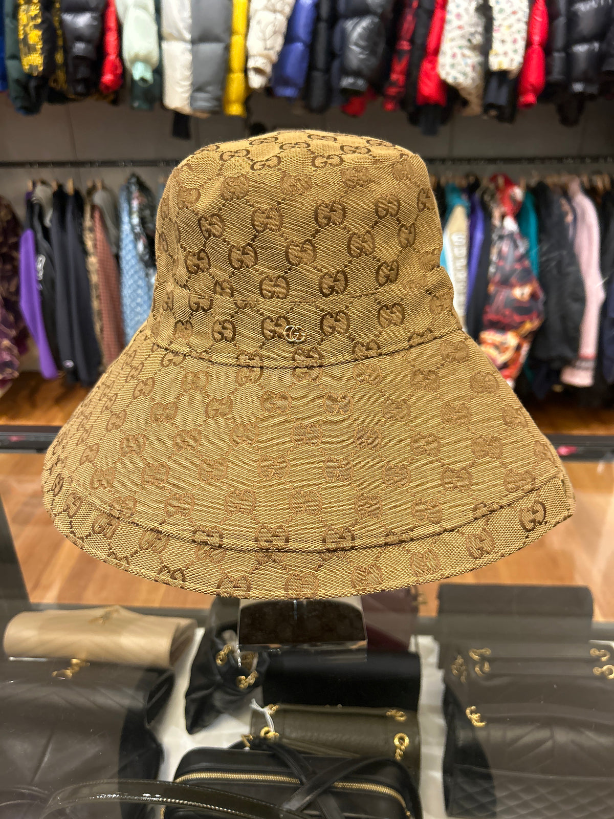 Gucci Canvas Wide Brim Bucket Hat - GG Monogram