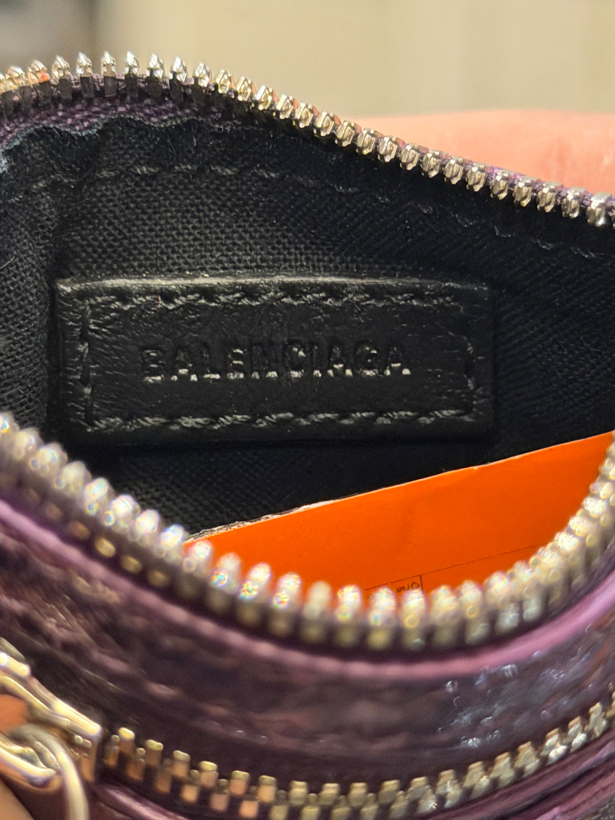 Balenciaga Le Cagole Metallic Arena Lambskin Coin Purse