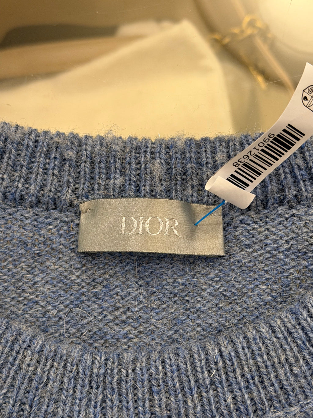 Dior Logo Wool Knit Sweater - Blue