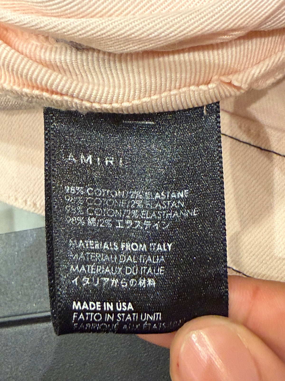 Amiri MX1 Distressed Skinny Jeans - Pink / Pink Patches