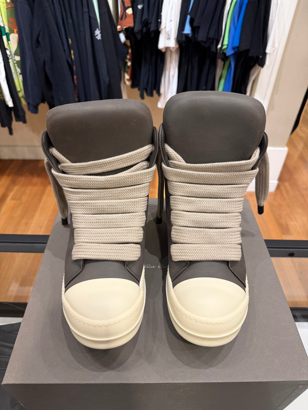 Rick Owens Padded Jumbo Laces - Grey Leather