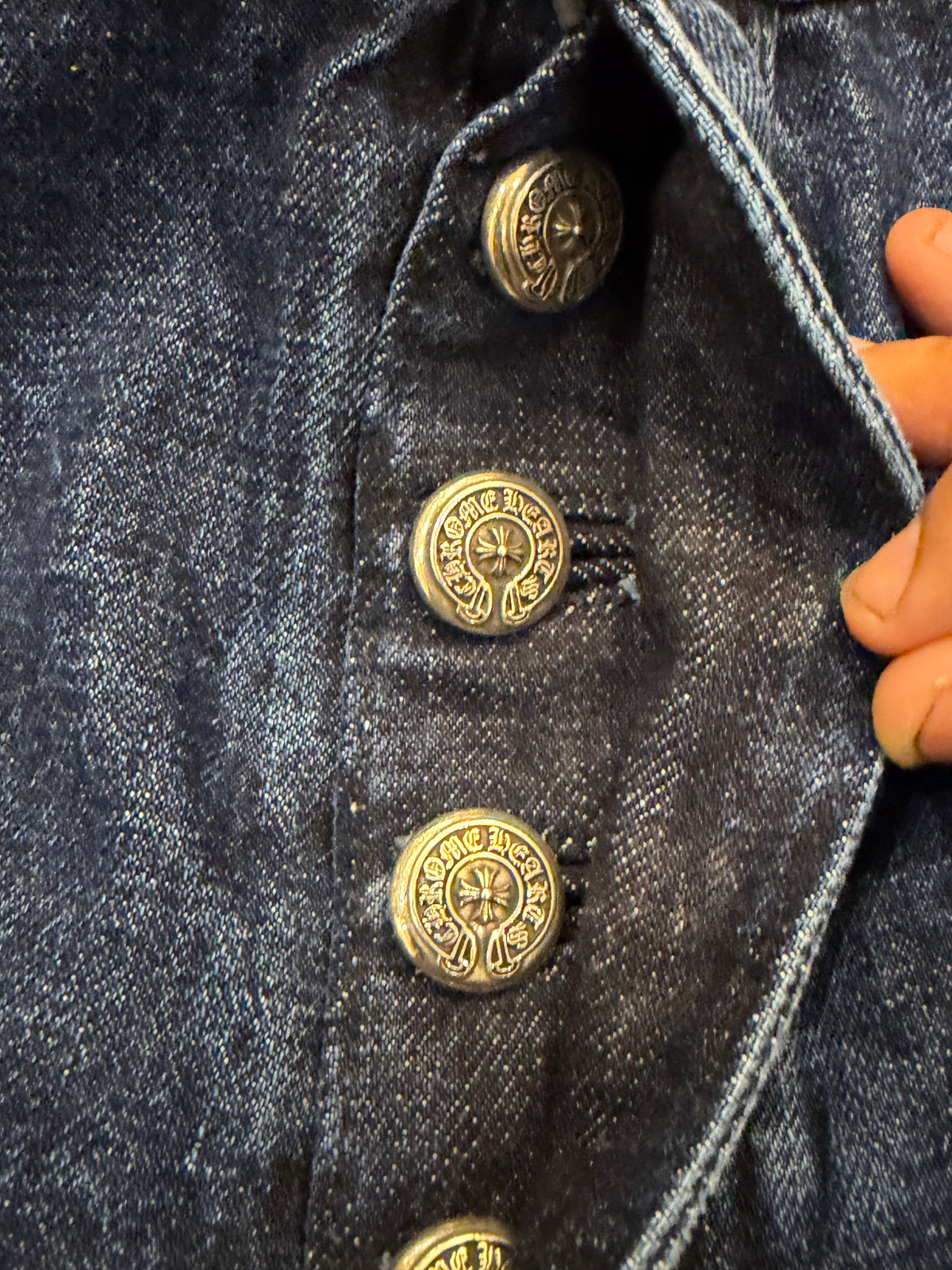 Chrome Hearts KS Cut Raw Denim Jeans - Blue