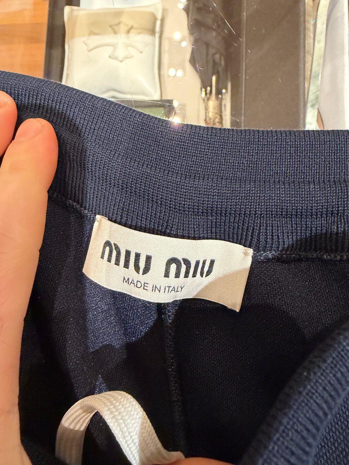 Miu Miu Logo Embroidered Technical Jersey Shorts