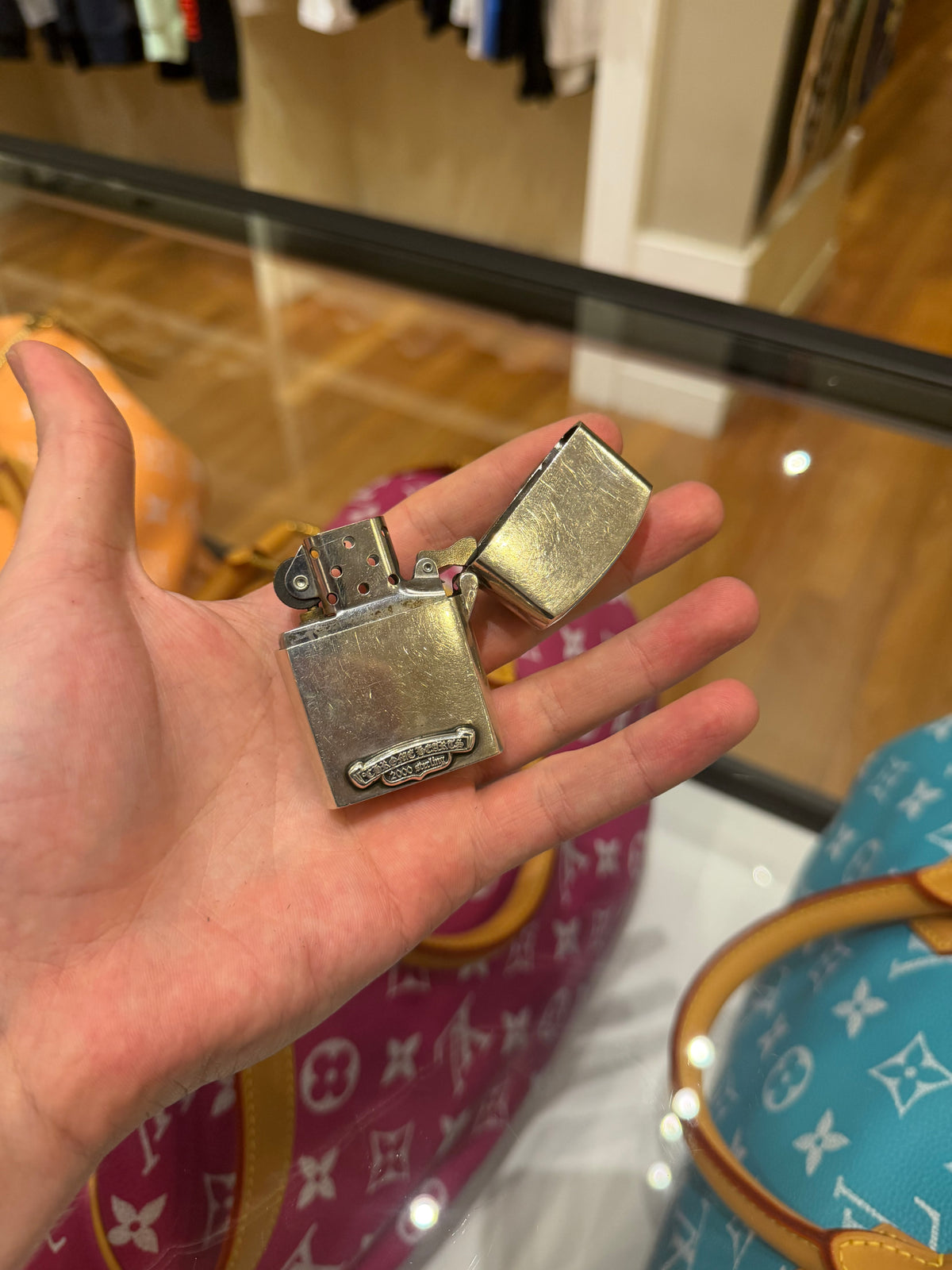 Chrome Hearts Cross Motif Zippo Lighter - Silver