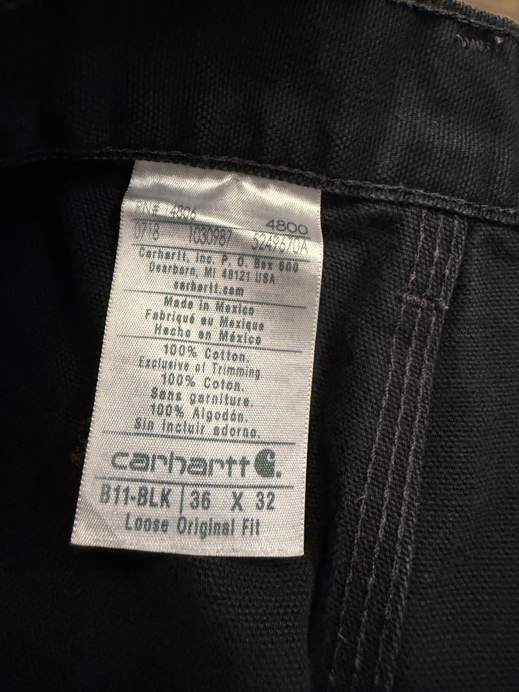 Carhratt B11 Work Pants -
Black