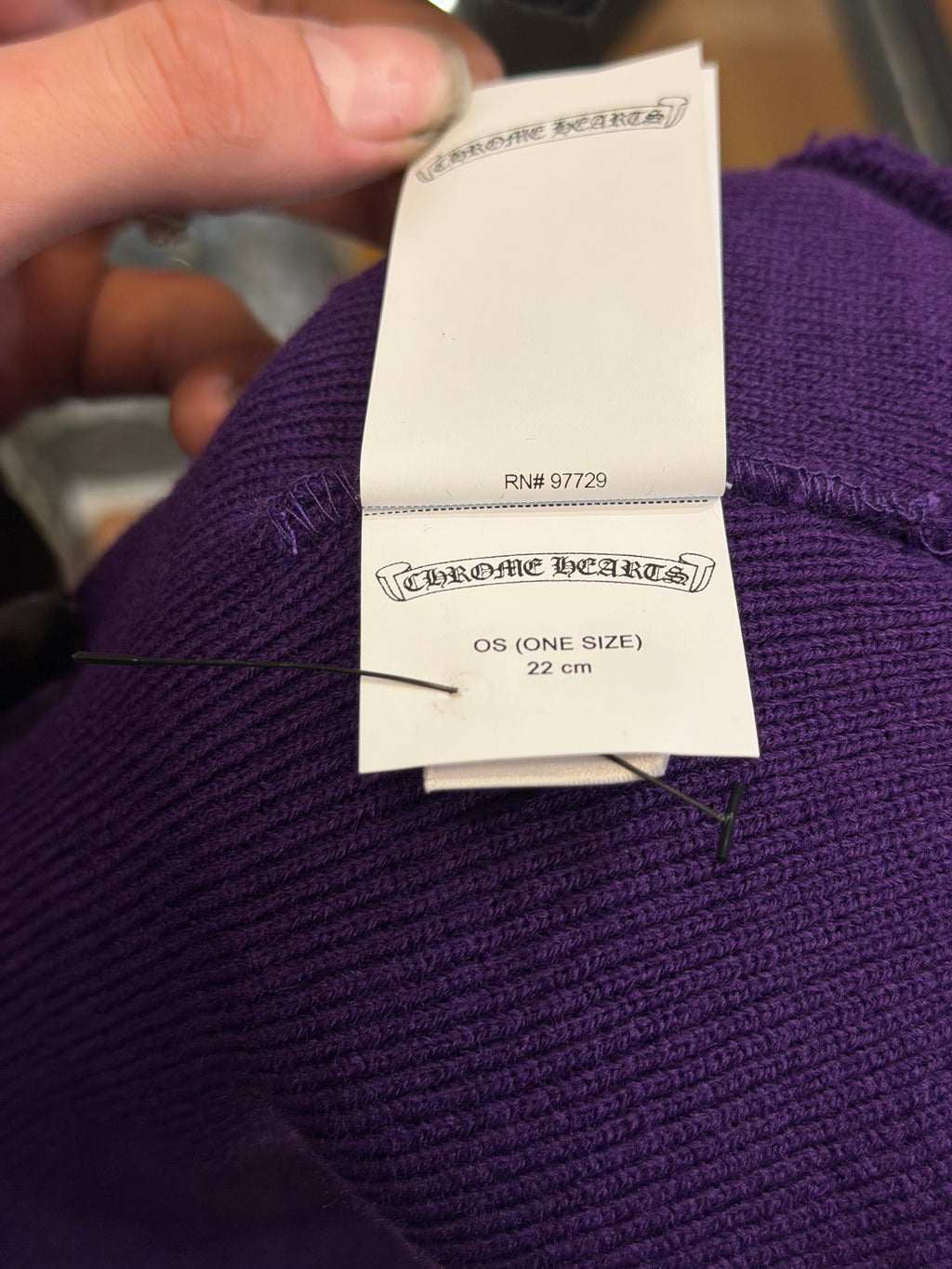 Chrome Hearts Cemetary Cross Logo Beanie - Purple