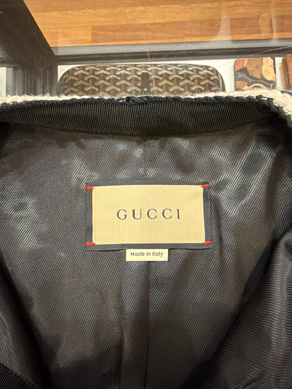 Gucci Embellished Buckle Tweed Wool Jacket