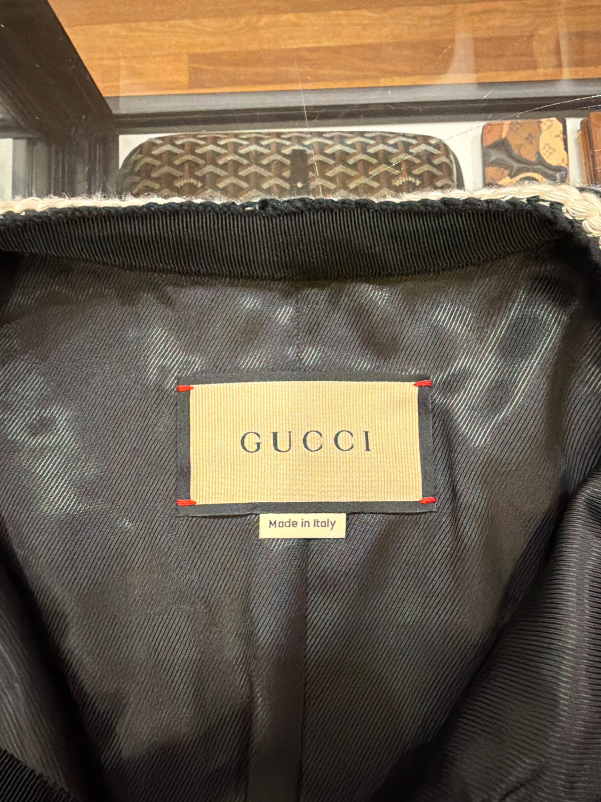 Gucci Embellished Buckle Tweed Wool Jacket