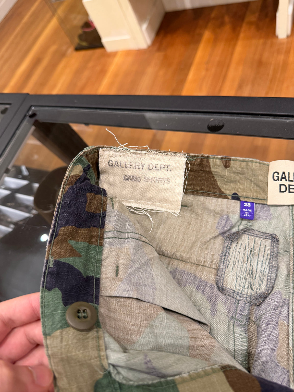 Gallery Dept G Patch Woodland Camo Cargo Shorts