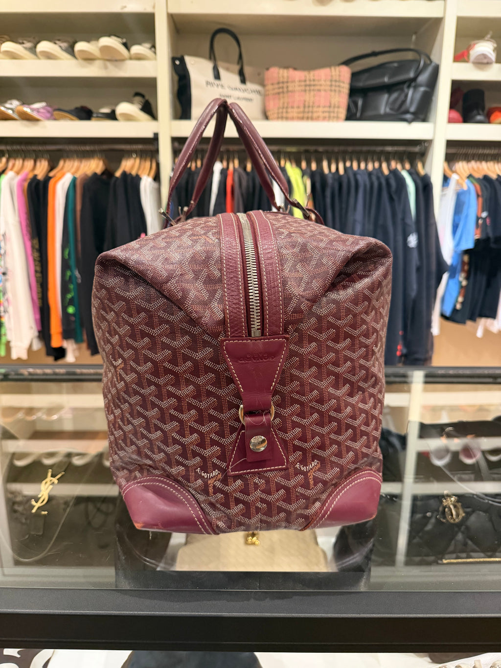 Goyard Boeing 55 Burgundy Duffle Bag