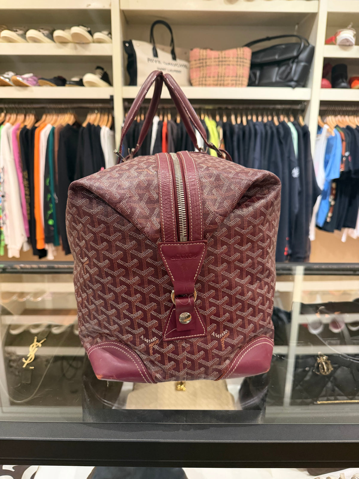 Goyard Boeing 55 Burgundy Duffle Bag