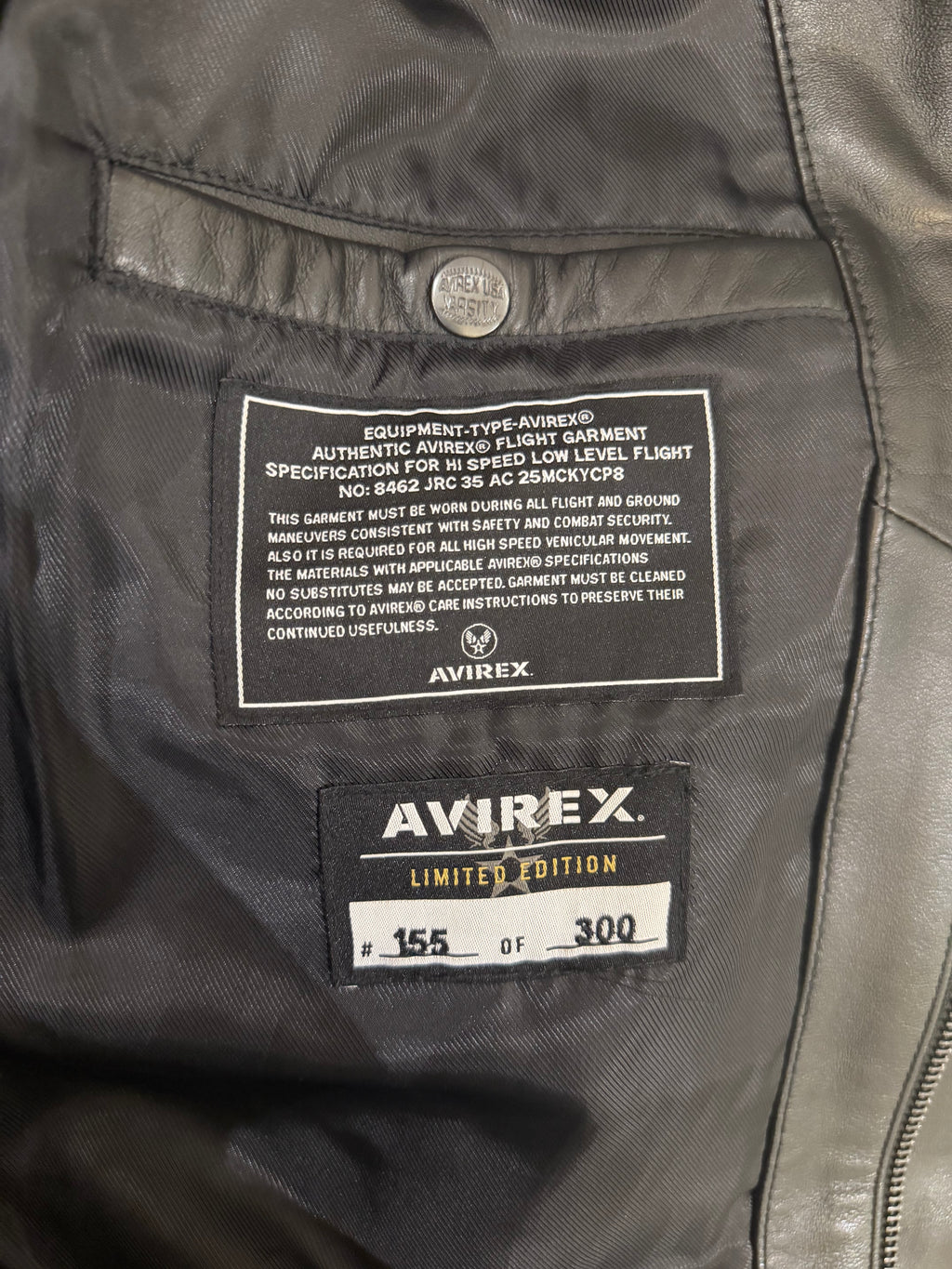 Avirex ‘Brooklyn’ USA Leather Jacket - Black