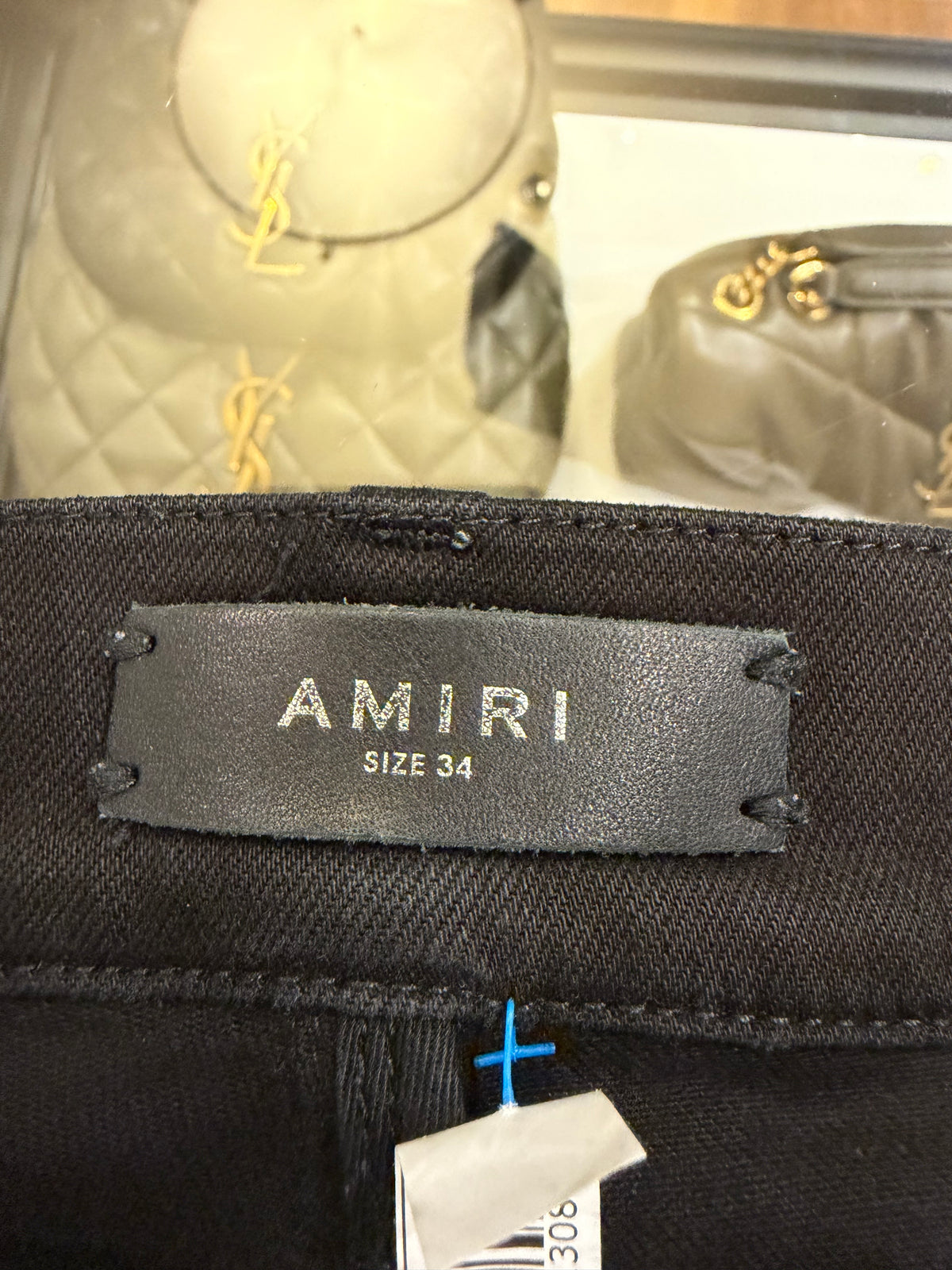 Amiri MX1 Distressed Skinny Jeans - Black/Copper Patches