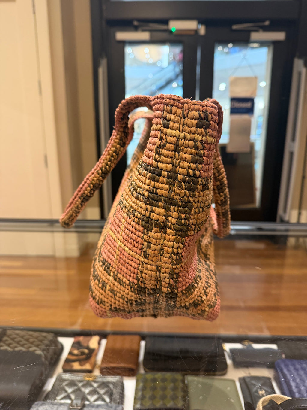Burberry Extra Large Margate Raffia Check Tote