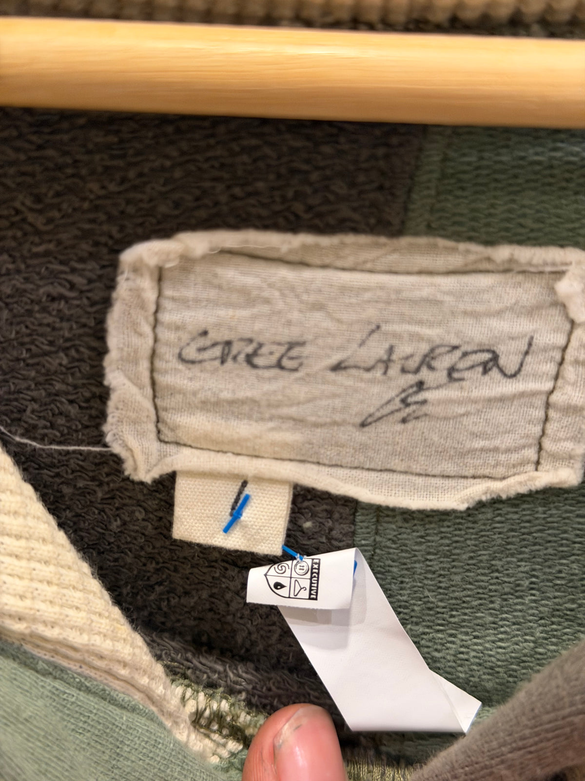 Greg Lauren Denim Hybrid Hoodie - Olive & Denim