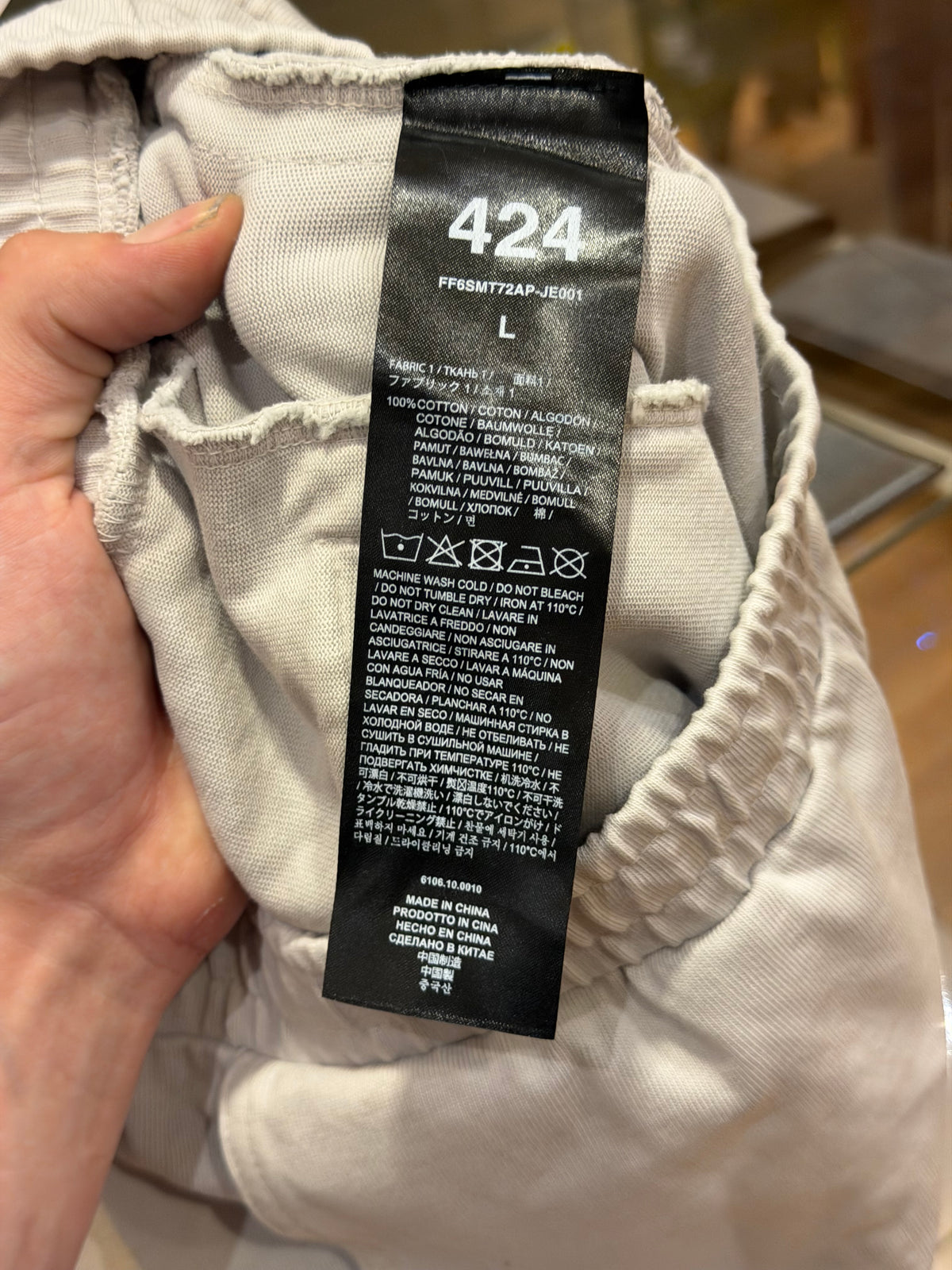 424 Crest Striped Ripped Sweatpants - Grey