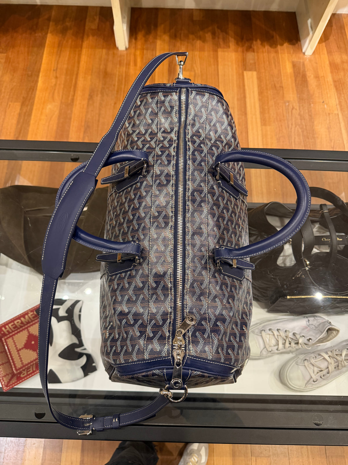 Goyard Croisiere 40 Crossbody Navy Duffle Bag