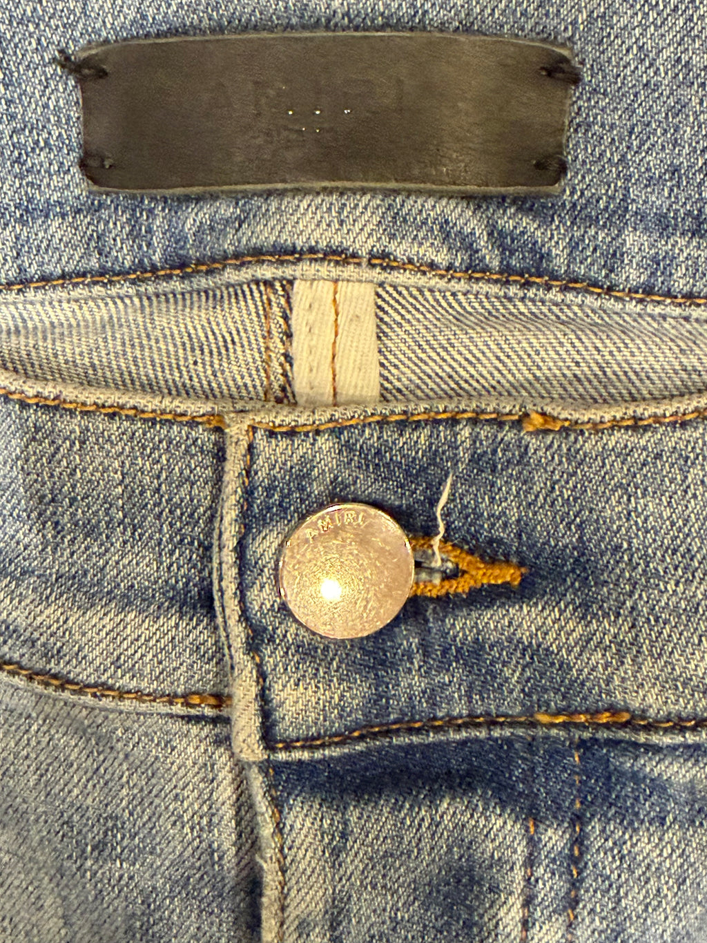 Amiri Applique Logo Skinny Jeans -Light Wash