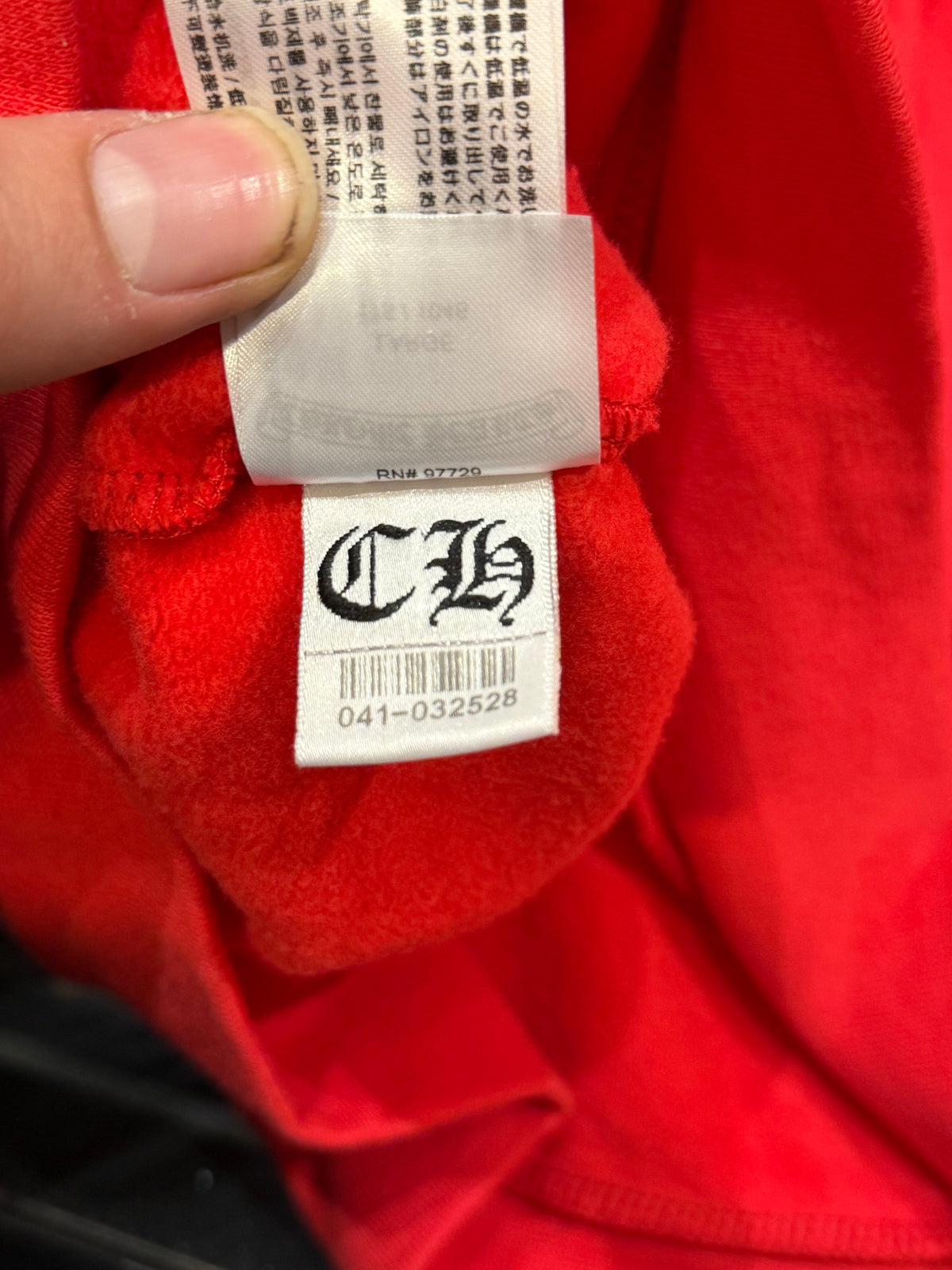 Chrome Hearts Scroll Logo Hoodie - Red/White