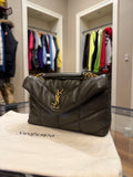 Saint Laurent Quilted Toy Puffer In Lambskin - Light Musk