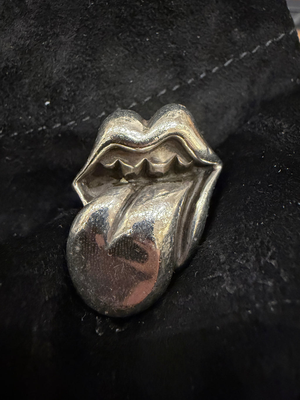 Chrome Hearts Rolling Stones Lip & Tongue Ring - Silver