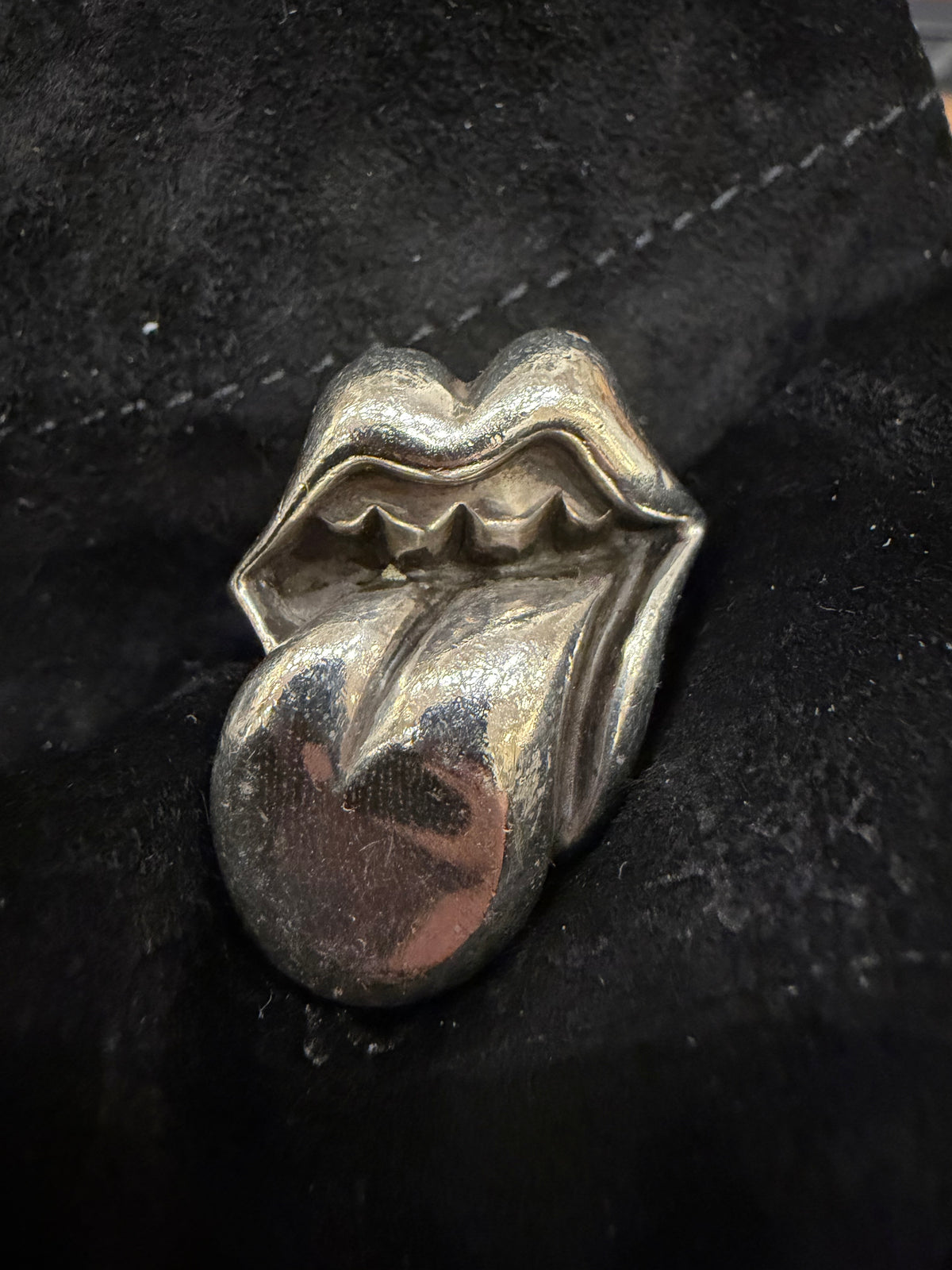 Chrome Hearts Rolling Stones Lip & Tongue Ring - Silver