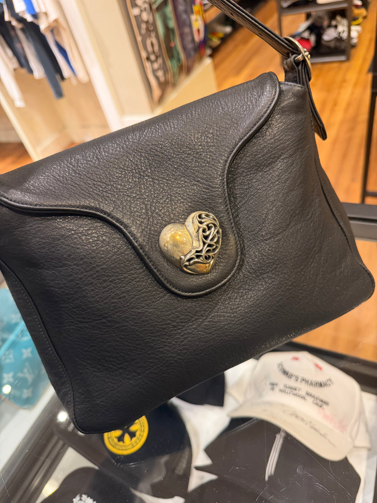 Chrome Hearts Heart Embellished Vine Flap Bag - Black