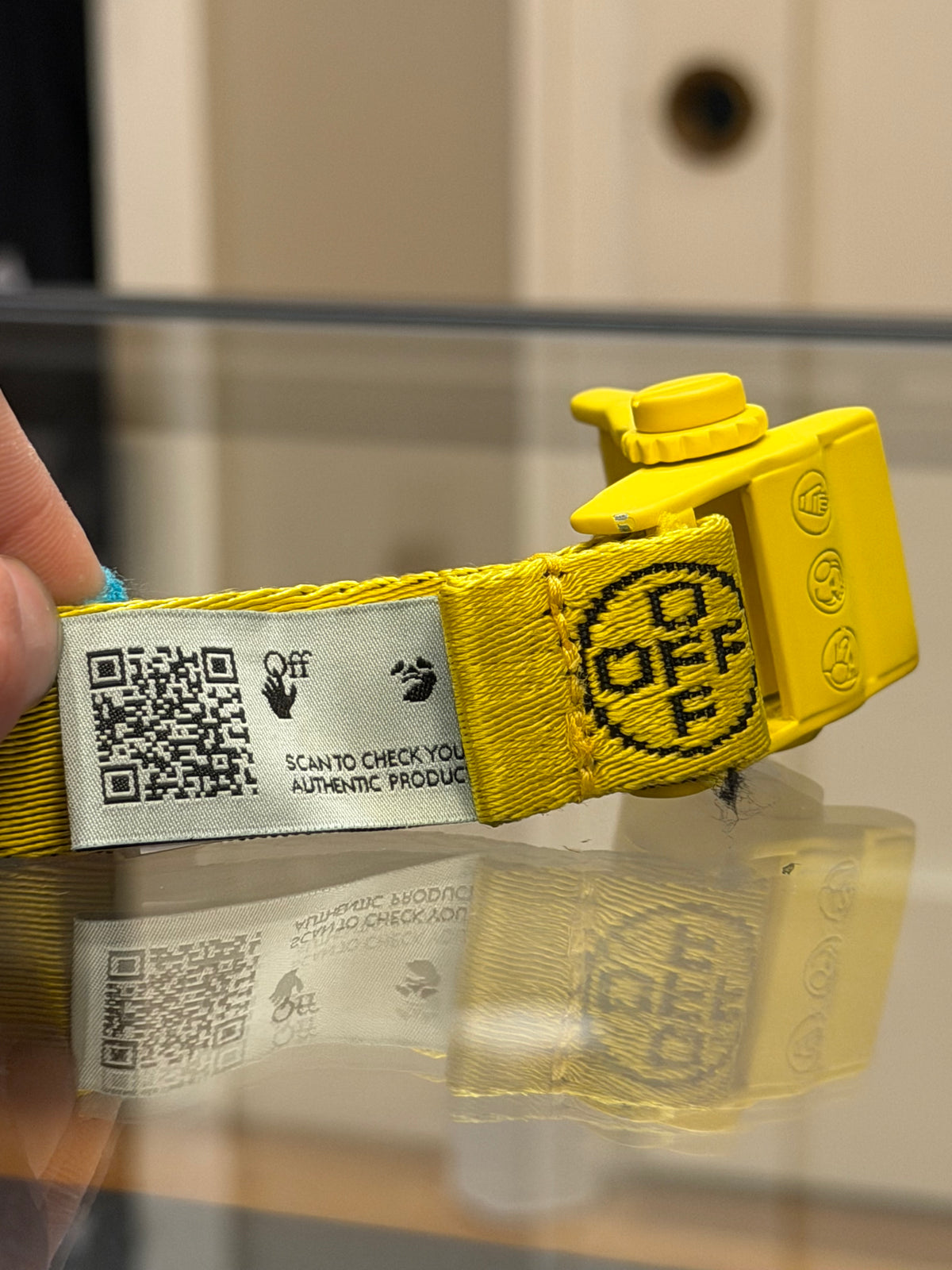 Off White Industrial Belt - Yellow