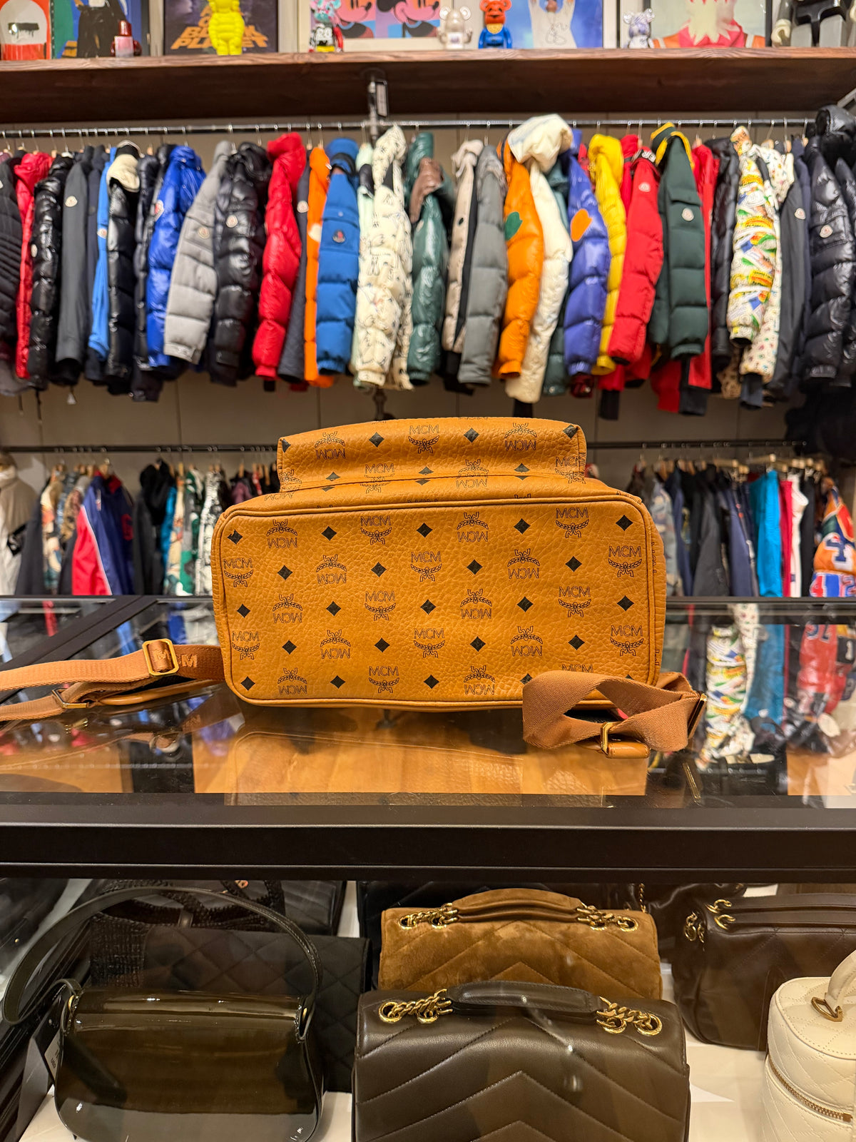 MCM Visetos Backpack - Cognac