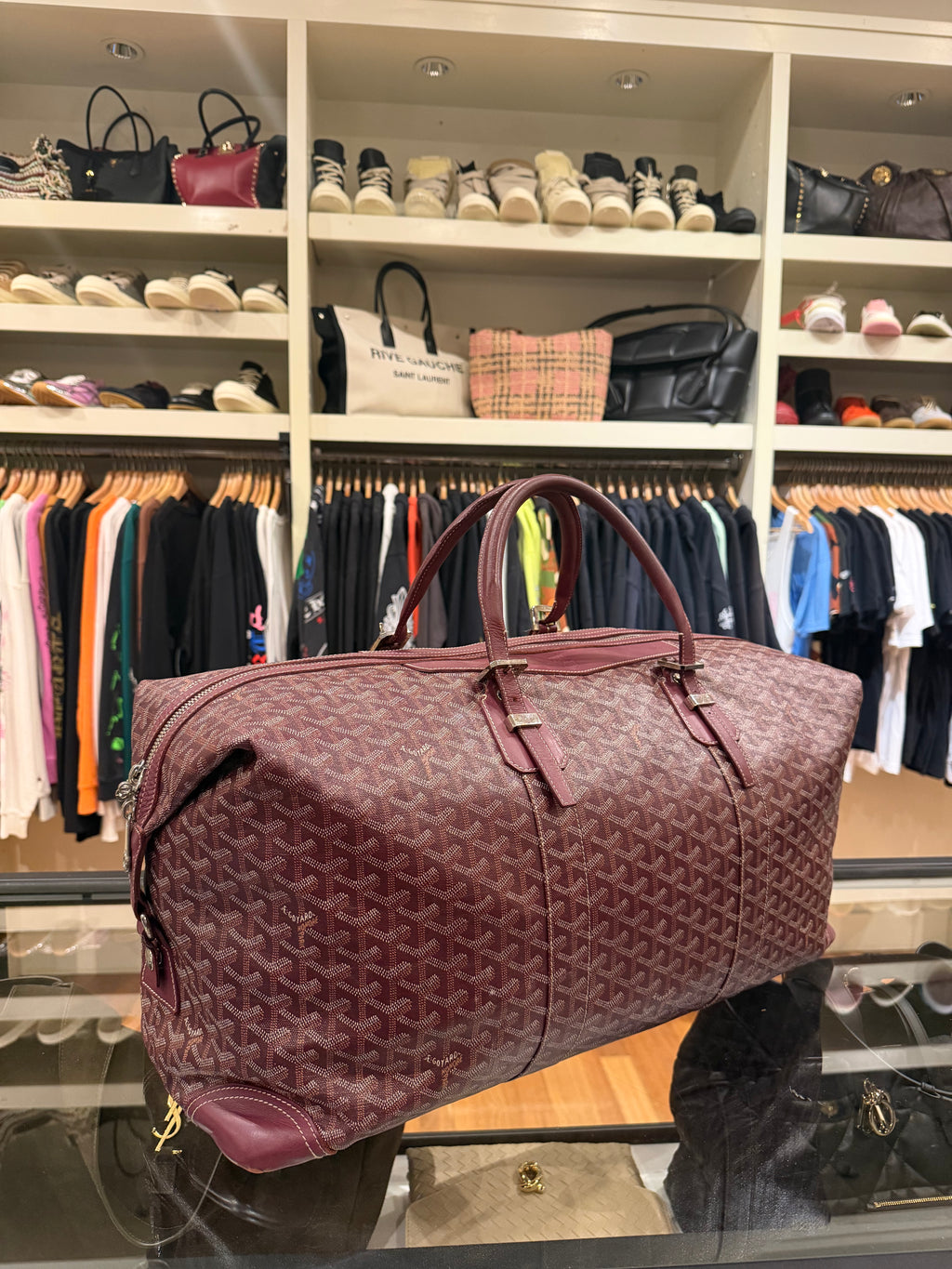 Goyard Boeing 55 Burgundy Duffle Bag