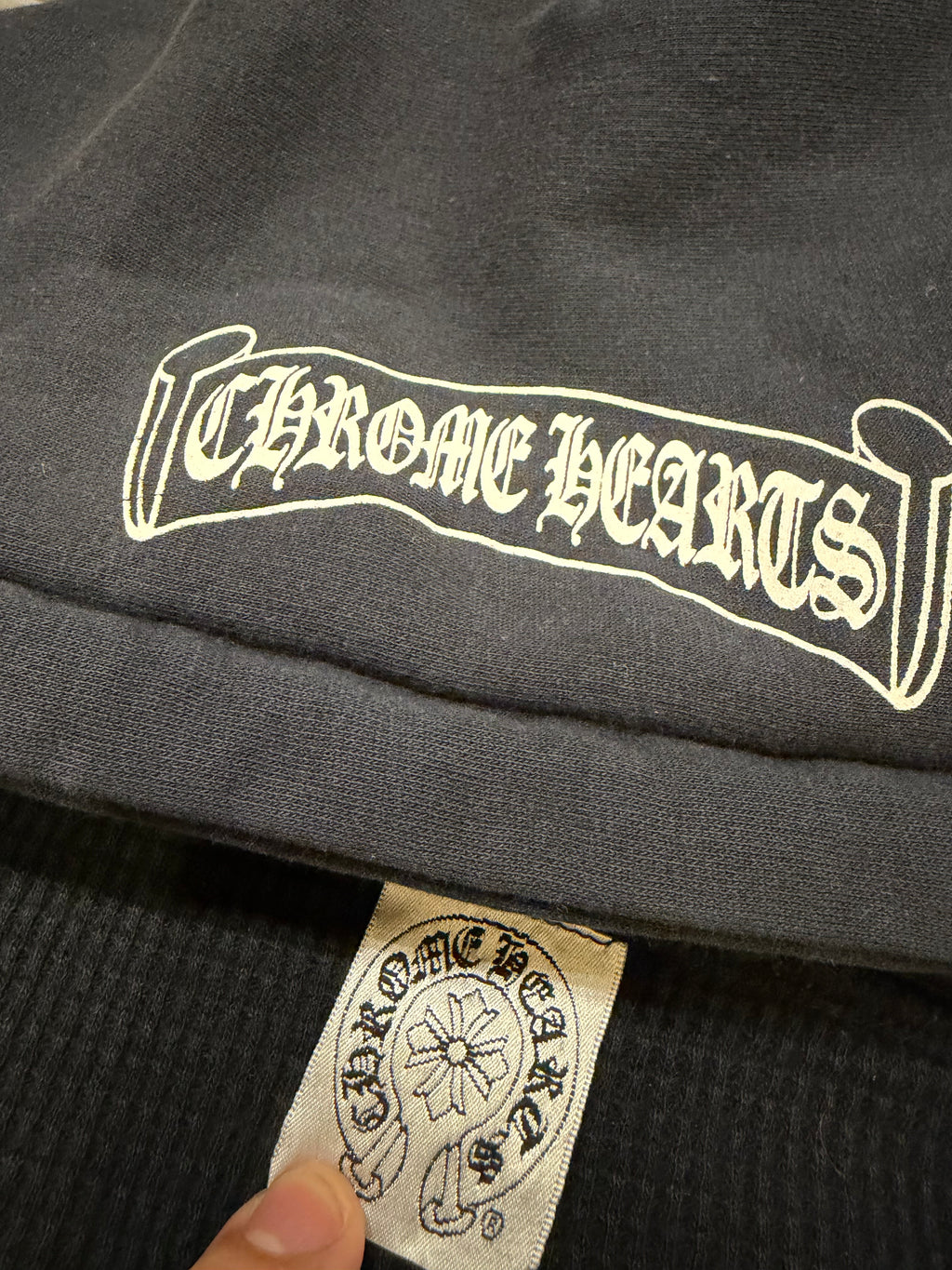 Vintage Chrome Hearts Scroll Thermal Lined Zip Up - Black