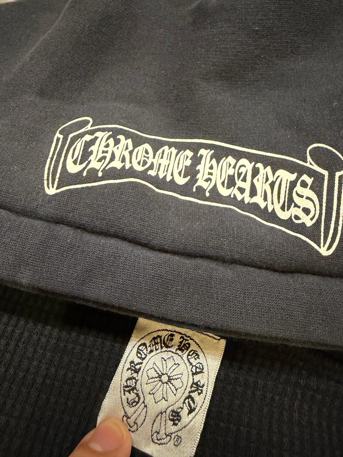 Vintage Chrome Hearts Scroll Thermal Lined Zip Up - Black