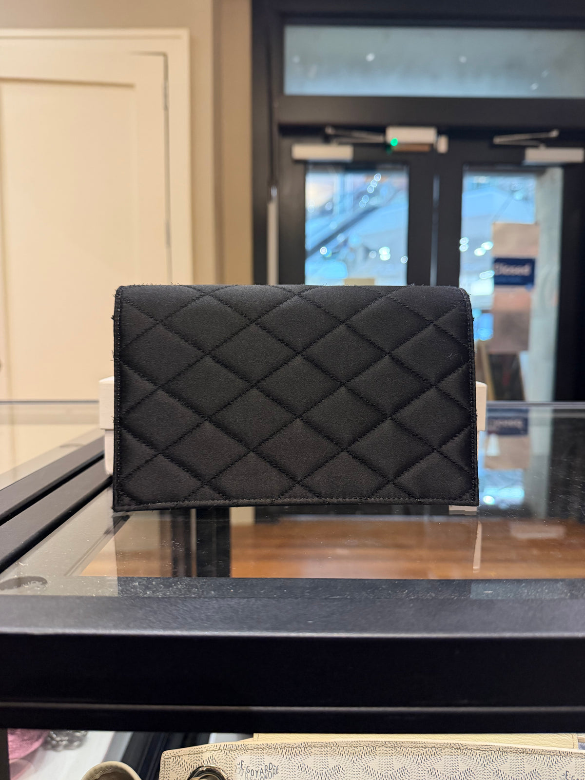 Saint Laurent Quilted Satin Chain Wallet