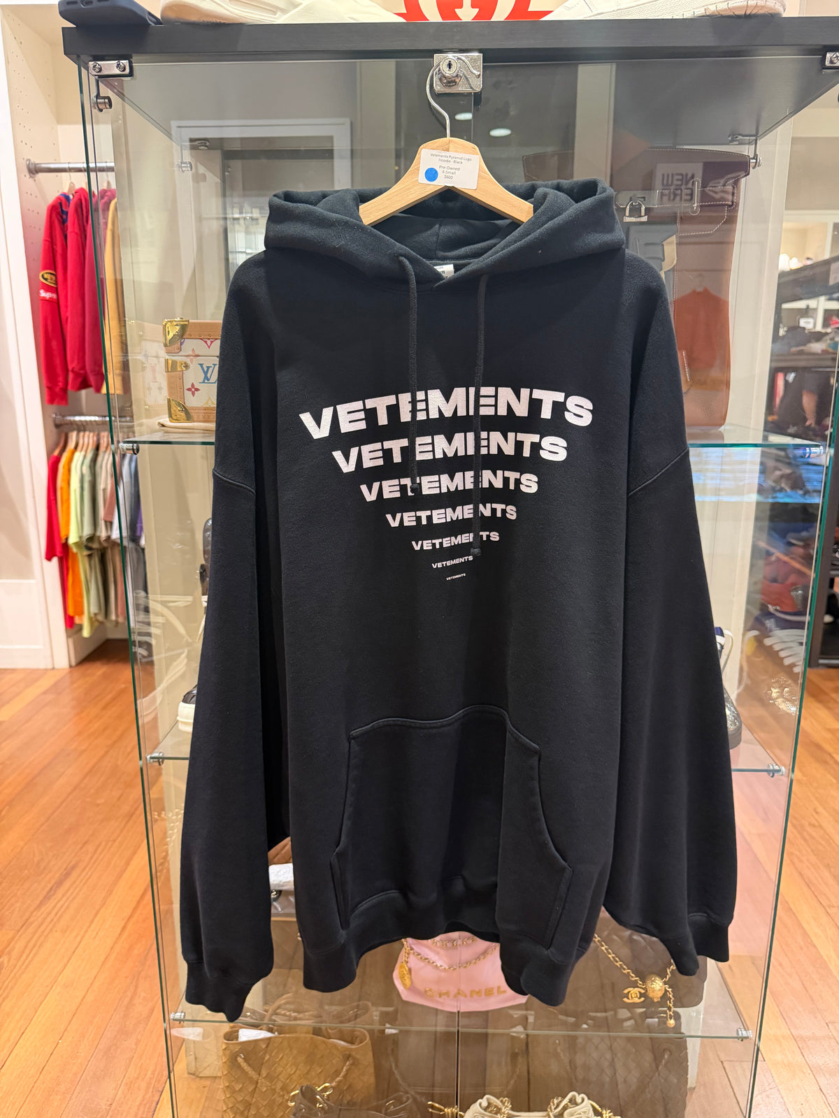 Vetements Pyramid Logo Hoodie - Black