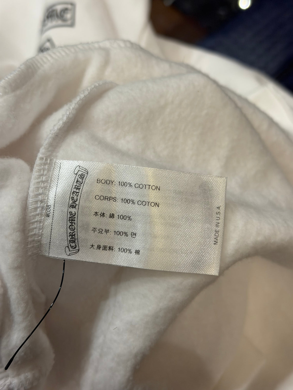 Chrome Hearts T-Bar Zip Up - White